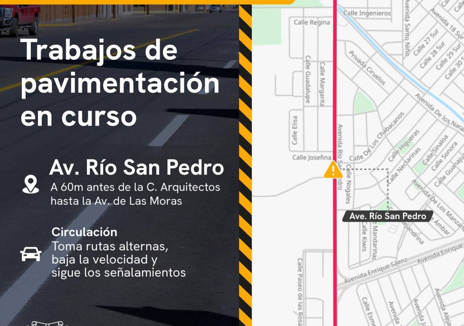 Obras públicas solicita tomar precauciones por trabajos en la Río San Pedro