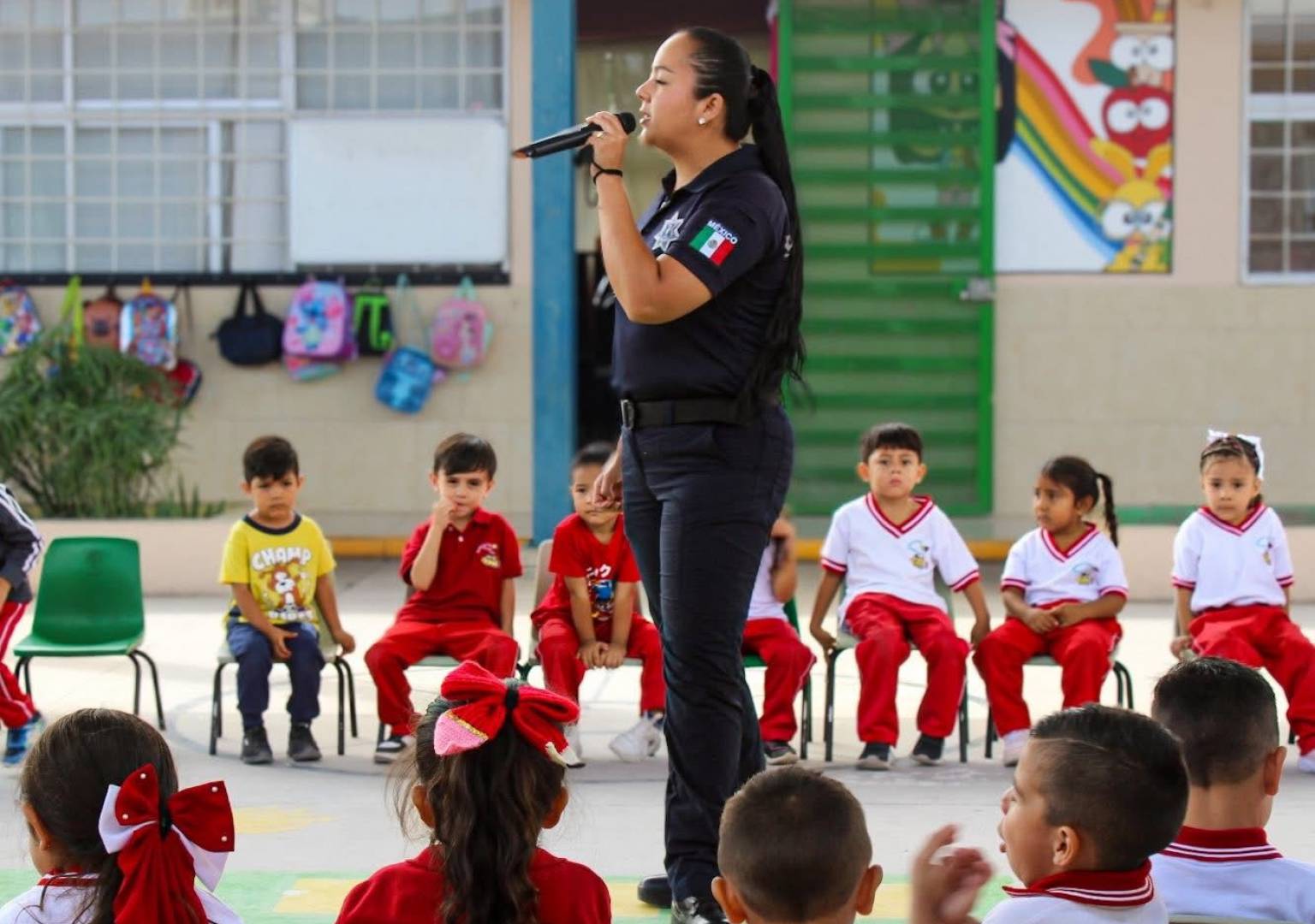 Realizan simulacro educativo “El fuego no es cosa de juego” en preescolar Rafaela Suárez de Delicias